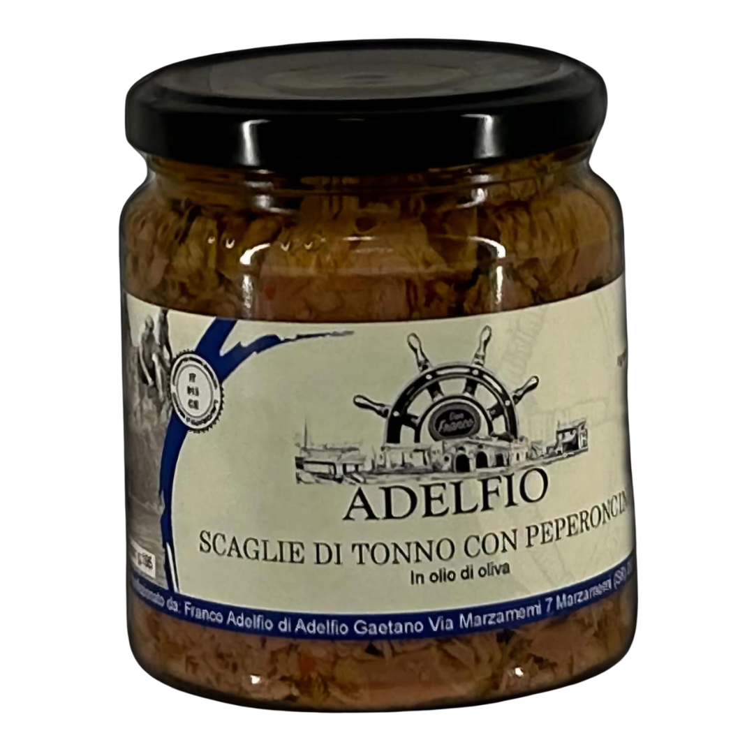 Scaglie di tonno con peperoncino 300 gr -Adelfio